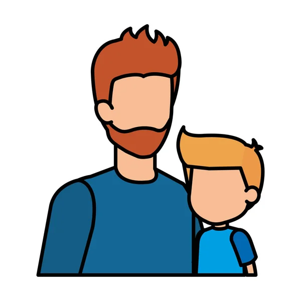 Père avec fils personnages — Image vectorielle