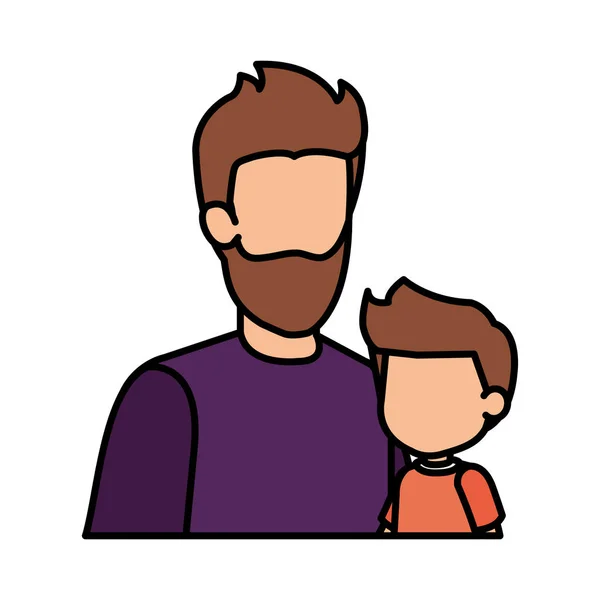 Padre con personajes de hijo — Archivo Imágenes Vectoriales