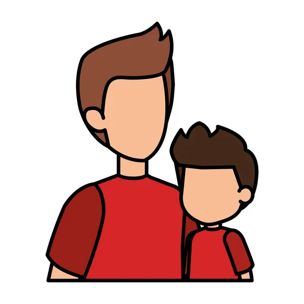 Pai com personagens filho — Vetor de Stock