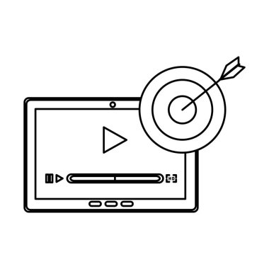 Tablet cihaz hedef ok ile