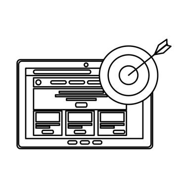 Tablet cihaz hedef ok ile