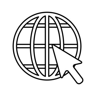 Küre gezegen tarayıcı fare imleci ile