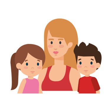 Anne kızı ve oğlu karakterlerle