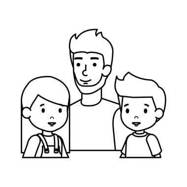 Baba ile oğlu ve kızı karakterler