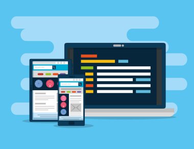Laptop ile tablet ve smartphone Web sitesi bilgileri