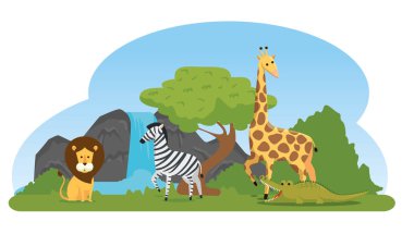 zebra ve zürafa doğal rezerv ile aslan