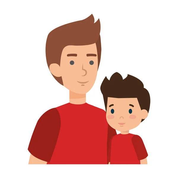 Padre con personajes de hijo — Vector de stock