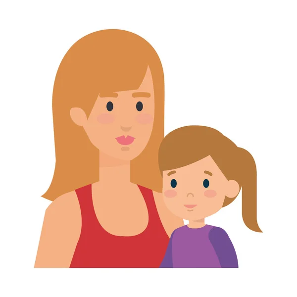Matka s dcerou znaky — Stockový vektor