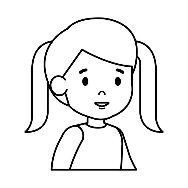 Beautiful little girl character — Stock Vector