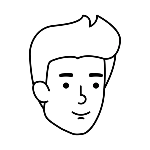 Joven y casual hombre cabeza carácter — Vector de stock