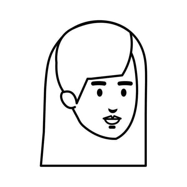 Belle et jeune femme personnage de tête — Image vectorielle
