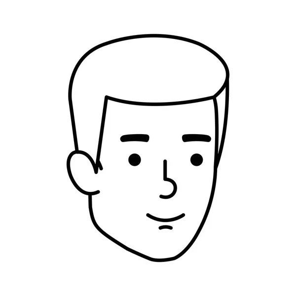 Mladí a příležitostné muž hlavy znak — Stockový vektor
