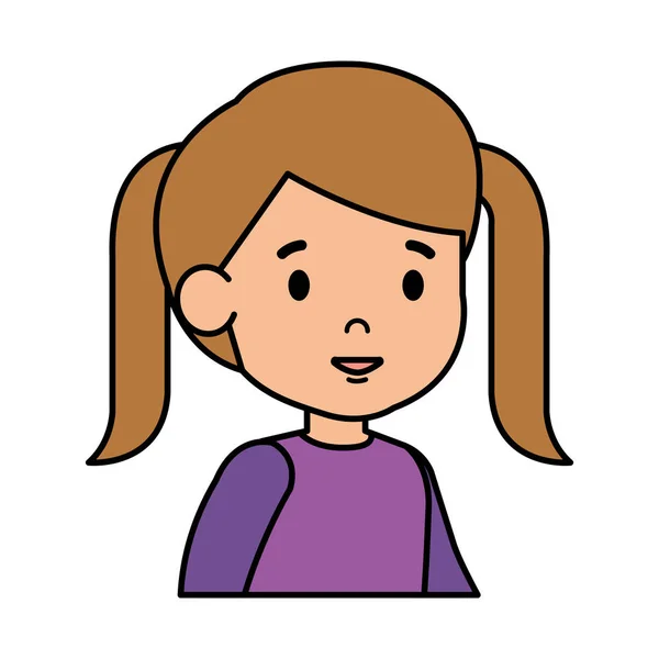 Όμορφο μικρό κορίτσι κεφάλι χαρακτήρα — Διανυσματικό Αρχείο