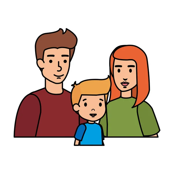 Rodiče pár s znaky syn — Stockový vektor
