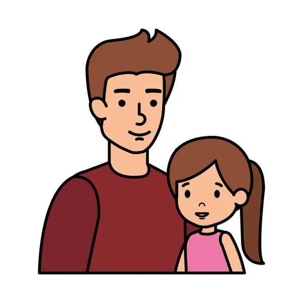 Otec s dcerou znaky — Stockový vektor