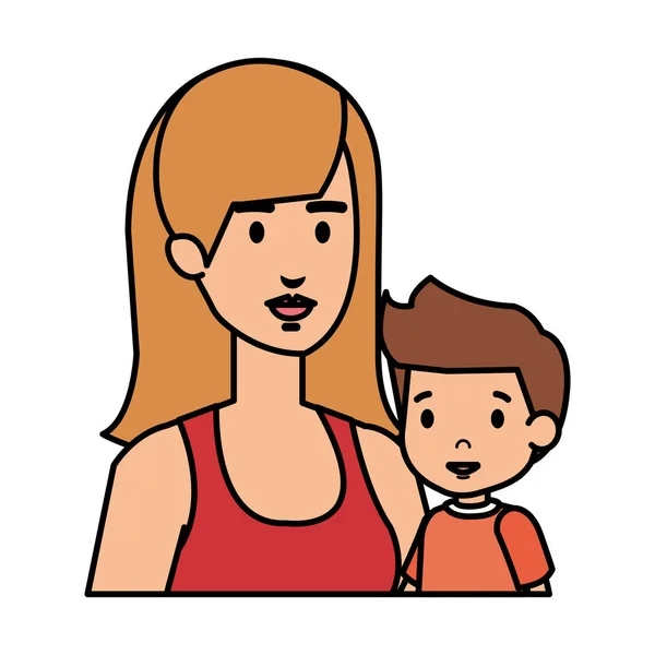 Μάνα με γιος χαρακτήρες — Διανυσματικό Αρχείο