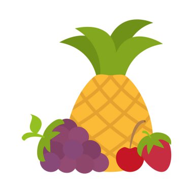 ananas üzüm ve kiraz çilek