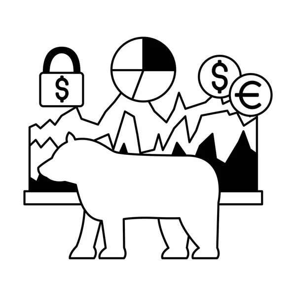 Bear chart stock market — Stock Vector