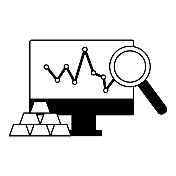Análisis de informes informáticos mercado de valores — Archivo Imágenes Vectoriales