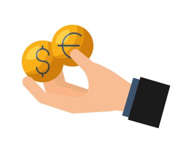 dolar ve euro para tutan el