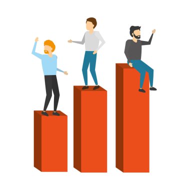 İşadamları diyagramı çubukları üzerinde