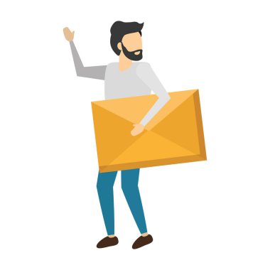 posta zarf iletisi tutan işadamı