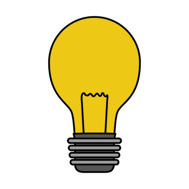 Beyaz arka plan vektör çizim ampul elektrik
