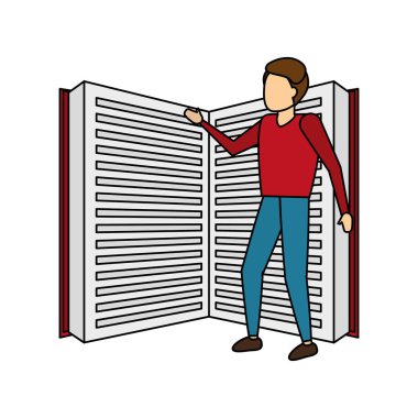 işadamı ile büyük açık kitap