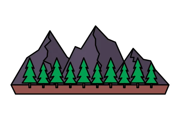 Mountains tree pine — Stock Vector