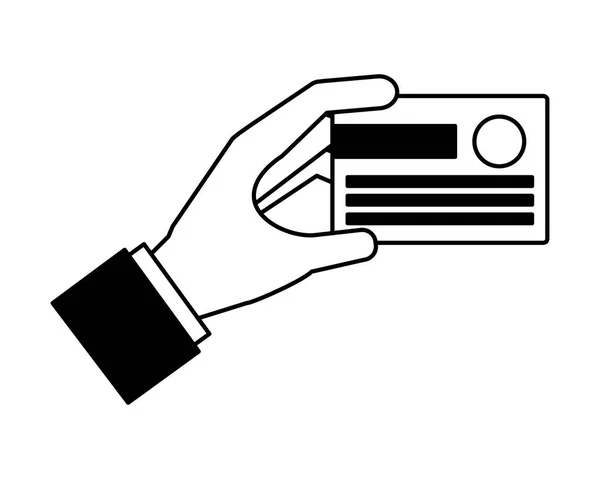 Ręka trzyma karty kredytowej banku — Wektor stockowy