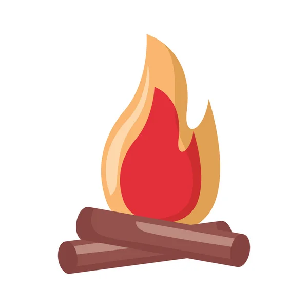 Kampvuur houten vlam — Stockvector