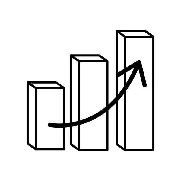 Gráfico financiero barras flecha — Vector de stock