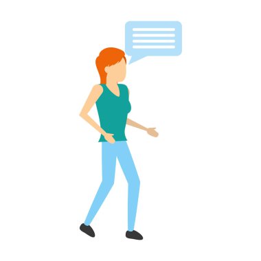 kadın karakter konuşma balonu