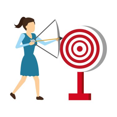 iş kadını yay ok ve hedef