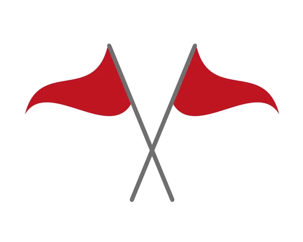 Två röda flaggor — Stock vektor