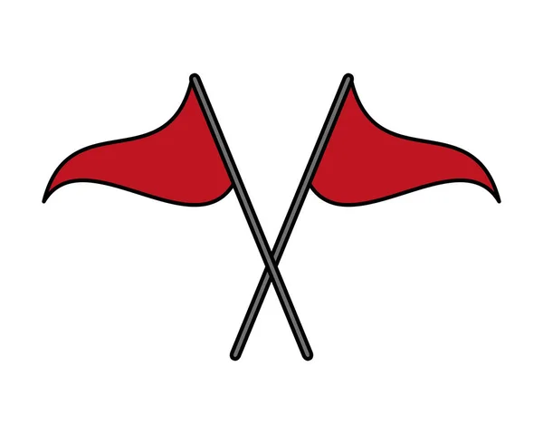 2 つの赤い旗 — ストックベクタ