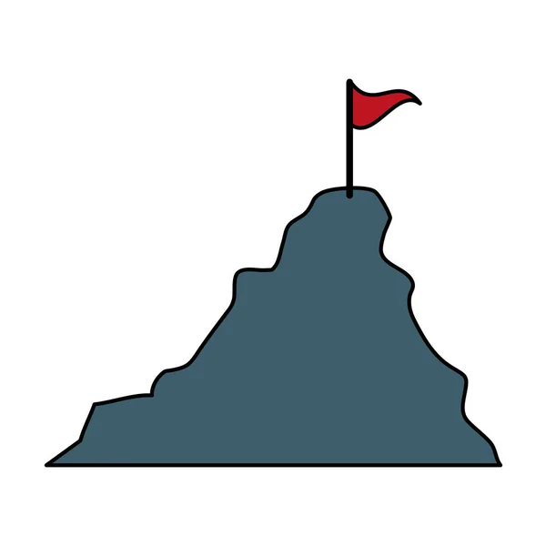 Mountain röd flagga — Stock vektor