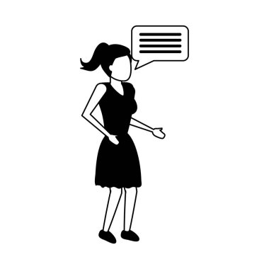 kadın karakter konuşma balonu