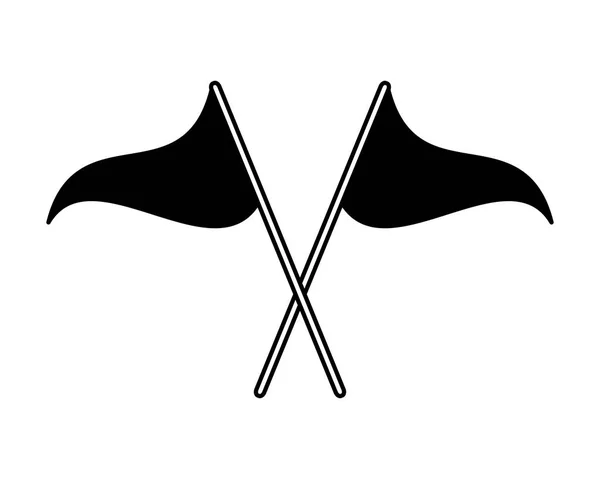 Δύο σημαίες σύμβολο — Διανυσματικό Αρχείο