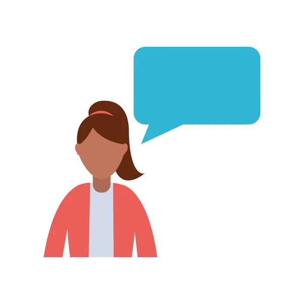 Business woman speech bubble — Stock Vector