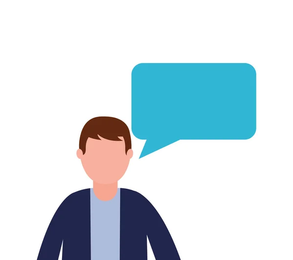 Business man speech bubble talk — Stock Vector