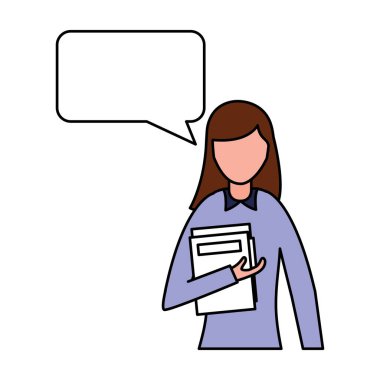 İş kadın konuşma balonu