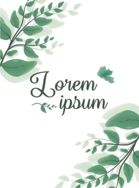 yeşillik doğa kart süsleme vektör çizim bırakır