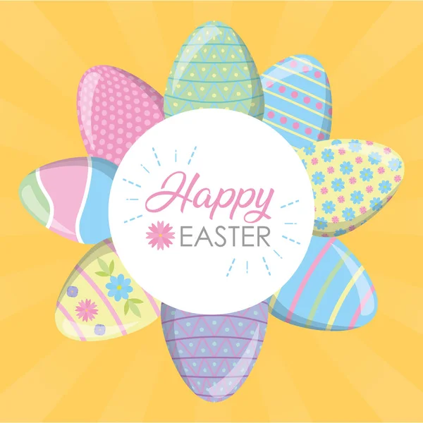 Happy easter eggs decoration — Stock Vector
