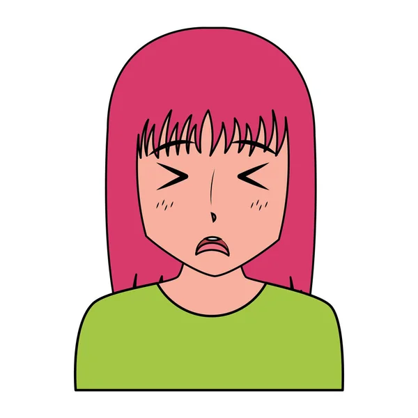 Anime chica manga retrato carácter — Archivo Imágenes Vectoriales