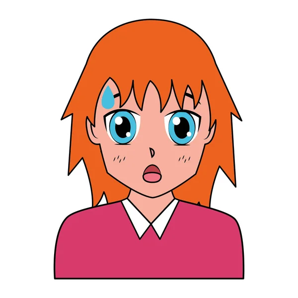 Anime ragazza manga ritratto personaggio — Vettoriale Stock