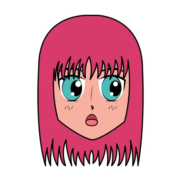 Аниме-комикс о лицевой девушке — стоковый вектор