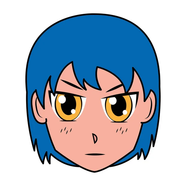 Ansikte flicka anime manga comic — Stock vektor