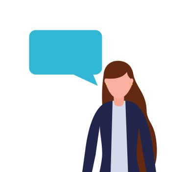 İş kadın konuşma balonu