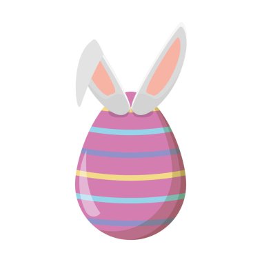 tavşan kulakları ile mutlu Paskalya yortusu yumurta